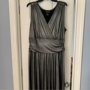 Metallic Pewter Sleeveless Midi-dress Sz 14-16